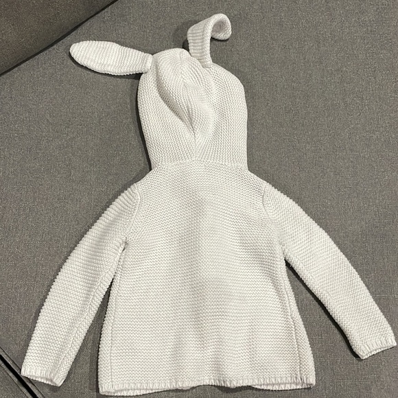 Max Studio Knit Sweater with Bunny Rabbit Ears Hoodie Long Sleeve Easter - Picture 9 of 9